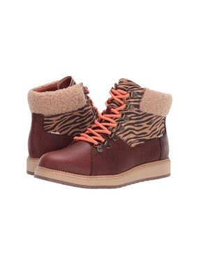 Toms Mesa Waterproof Zebra Ortholite Outdoor Faux Leather Shearling Cuff Boots